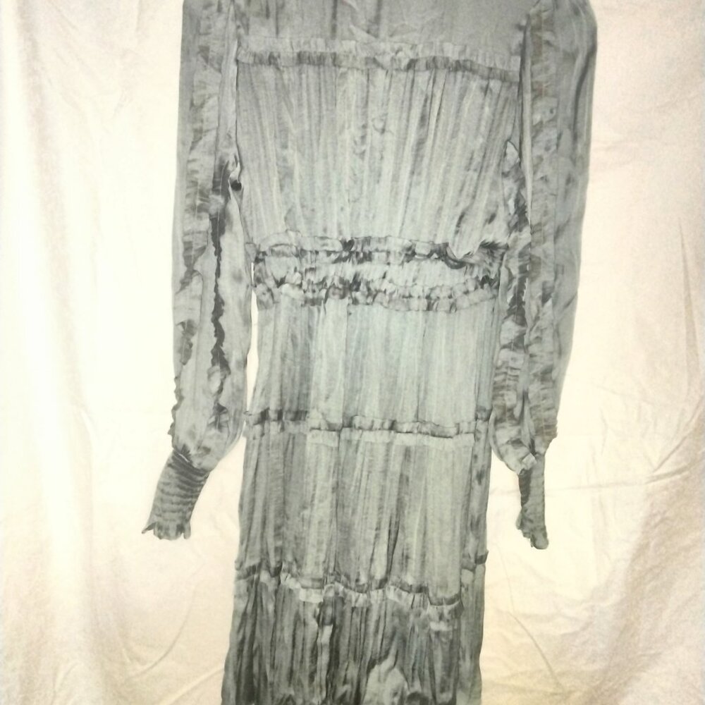 O.P.T. Tianna Ruffled Mini Steel Blue Dress  Size M NWT - Picture 3 of 3